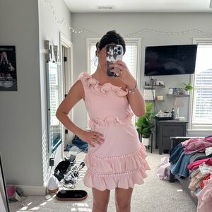 Angel Biba Pink Ruffle Mini Dress
